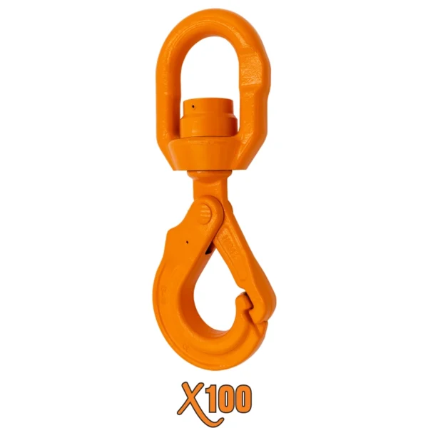 X100® Grade 100 Swivel Self Locking Hooks with Bearing