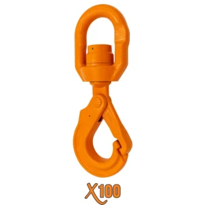 X100® Grade 100 Swivel Self Locking Hooks with Bronze Bushing
